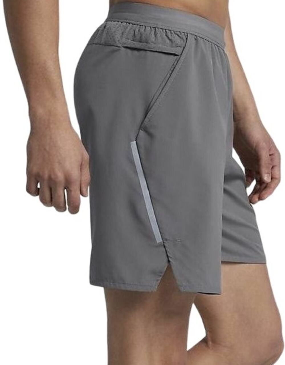 Nike Flex Stride 7" Lined Running Shorts Pull On Reflective Trim Gray Medium